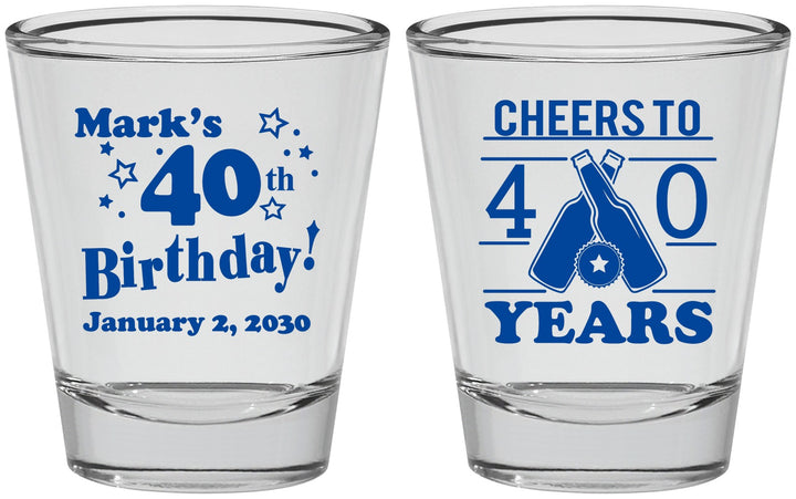Personalized Birthday Shot Glasses - Cheers To 40 Years | 20162