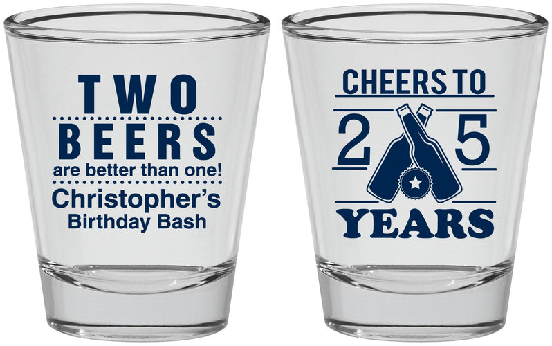 Personalized Birthday Shot Glasses - Cheers To 25 Years | 20163