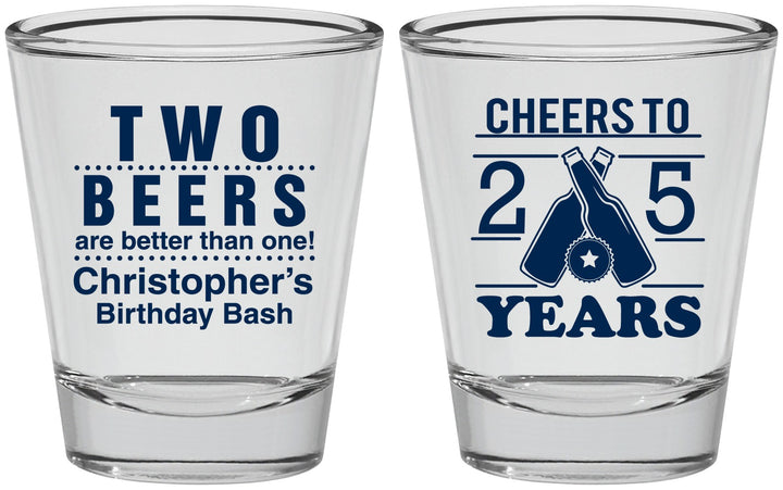 Personalized Birthday Shot Glasses - Cheers To 25 Years | 20163
