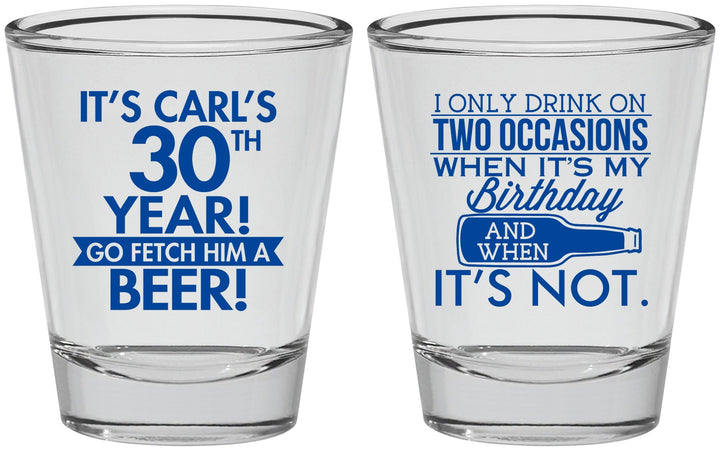 Personalized Birthday Shot Glasses - 30th | 20170