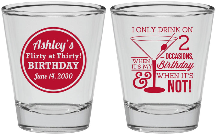 Personalized Birthday Shot Glasses - 30th | 20172