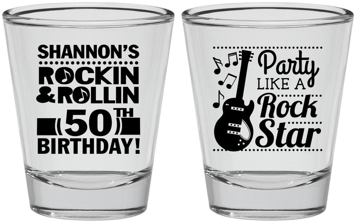 Personalized Birthday Shot Glasses - 50th Rock Star | 20173