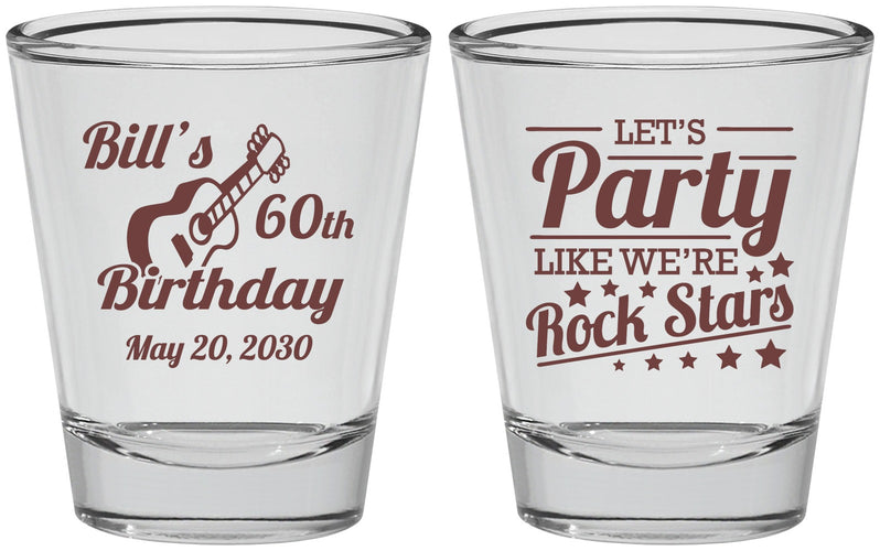 Personalized Birthday Shot Glasses - 60th Rock Star | 20174