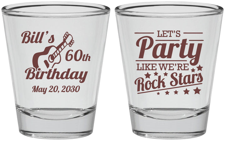 Personalized Birthday Shot Glasses - 60th Rock Star | 20174