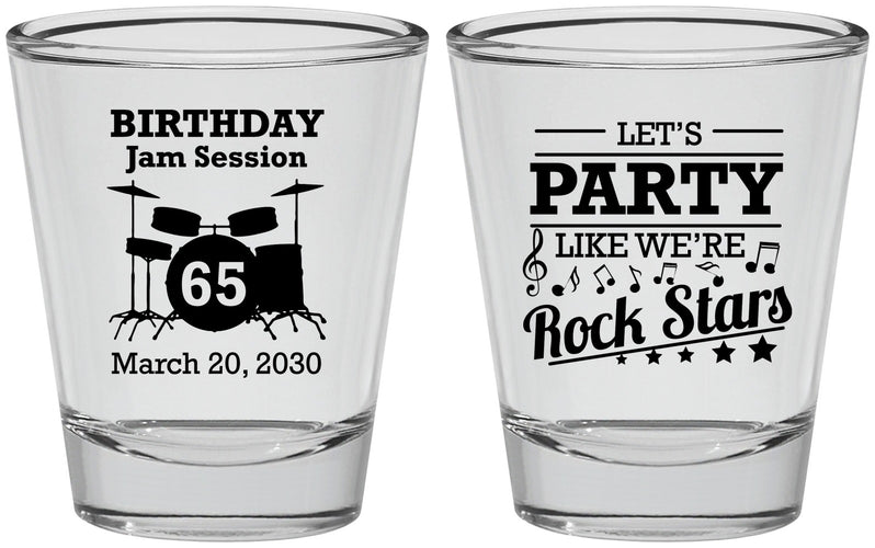 Personalized Birthday Shot Glasses - 65th Rock Star | 20175