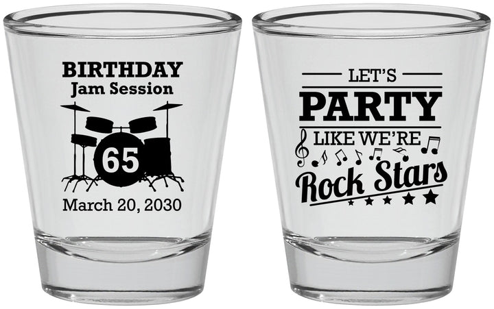 Personalized Birthday Shot Glasses - 65th Rock Star | 20175