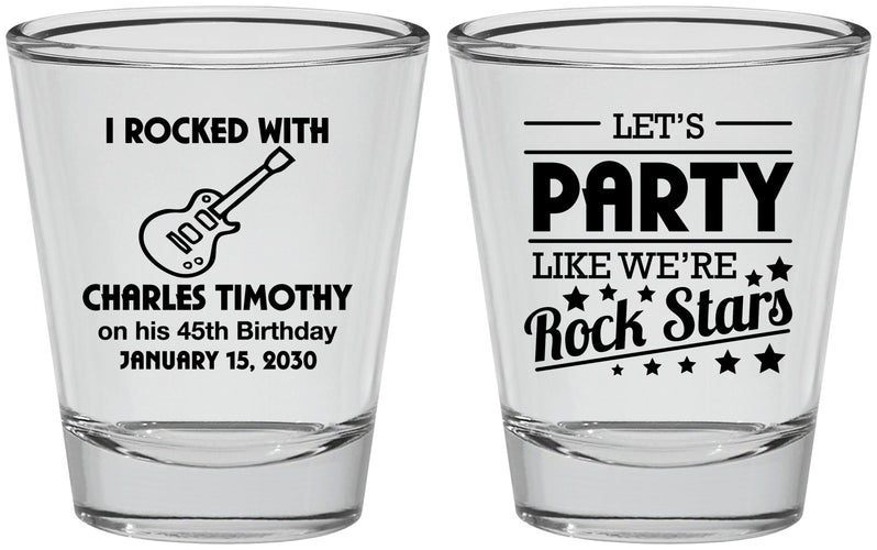 Personalized Birthday Shot Glasses - 45th Rock Star | 20176