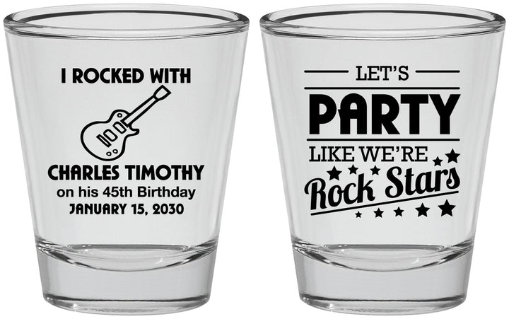 Personalized Birthday Shot Glasses - 45th Rock Star | 20176