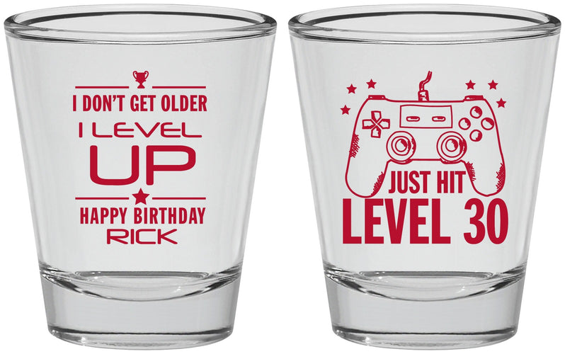 Personalized Birthday Shot Glasses - 30th Video Games | 20179