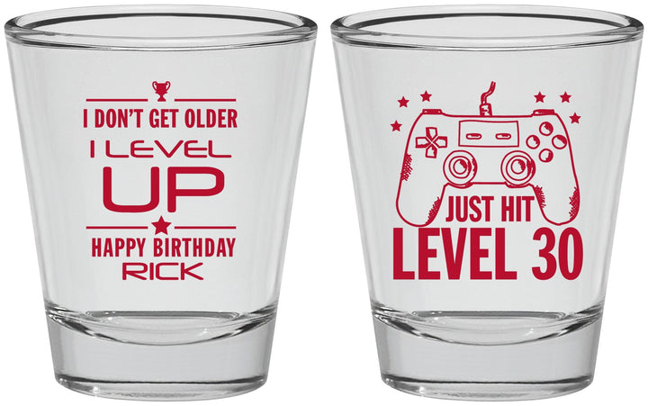 Personalized Birthday Shot Glasses - 30th Video Games | 20179