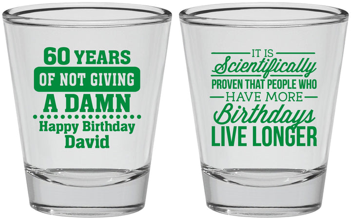 Personalized Birthday Shot Glasses - 60th | 20180