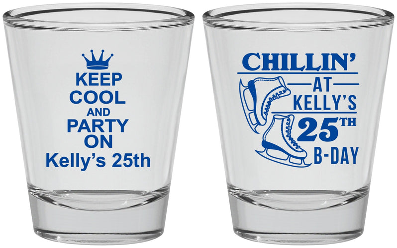Personalized Birthday Shot Glasses - 25th Ice Scating | 20185