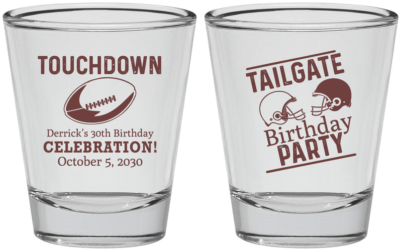 Personalized Birthday Shot Glasses - 30th Football | 20189