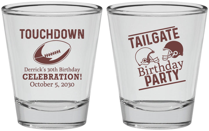 Personalized Birthday Shot Glasses - 30th Football | 20189