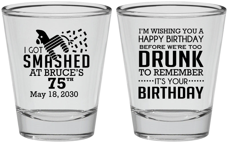 Personalized Birthday Shot Glasses - 75th | 20195