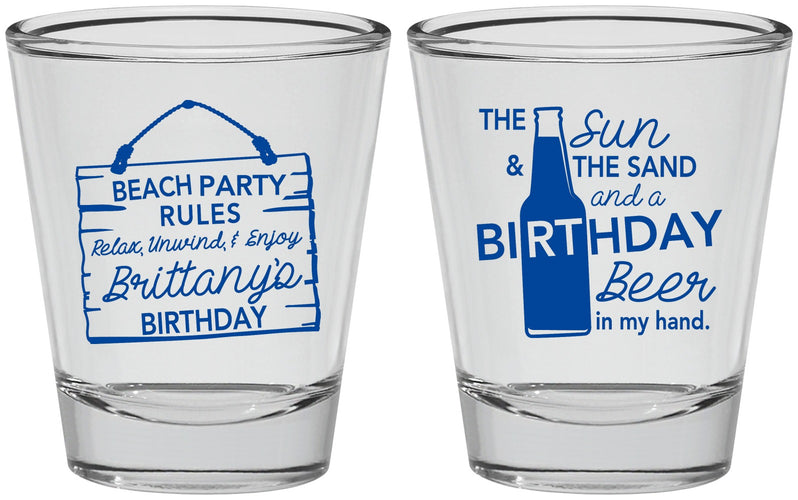 Personalized Birthday Shot Glasses - Beach | 20200