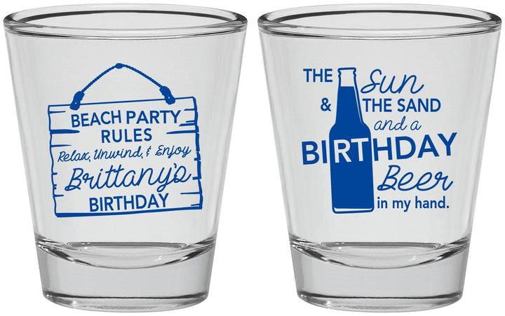 Personalized Birthday Shot Glasses - Beach | 20200