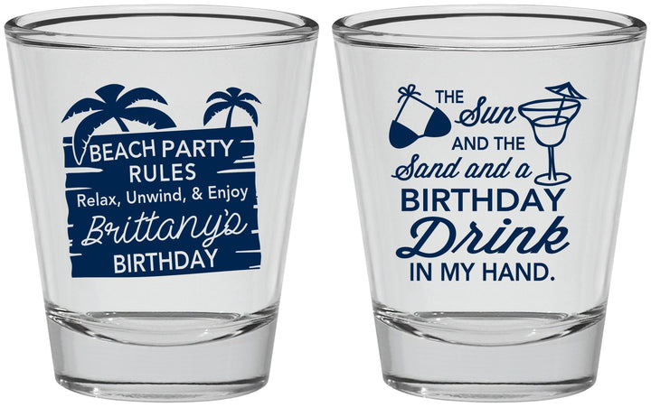 Personalized Birthday Shot Glasses - Beach | 20201