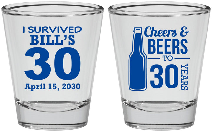 Personalized Birthday Shot Glasses - Cheers Beers To 30 Years | 20214