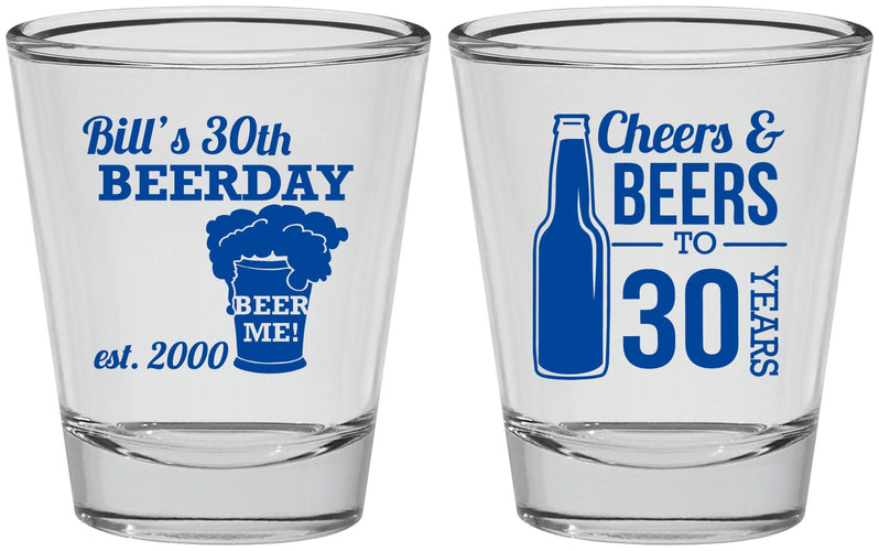 Personalized Birthday Shot Glasses - 30th | 20215