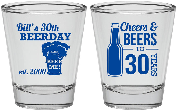 Personalized Birthday Shot Glasses - 30th | 20215
