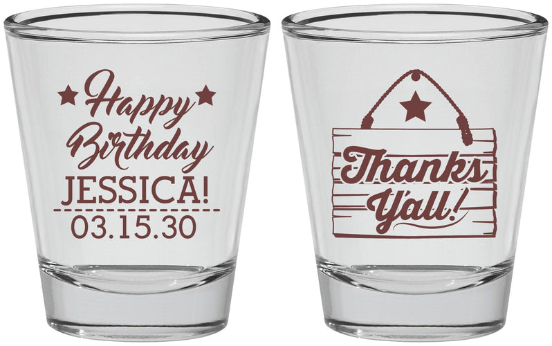 Personalized Birthday Shot Glasses - Country Farm | 20221
