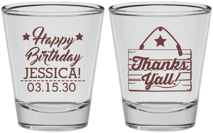 Personalized Birthday Shot Glasses - Country Farm | 20221
