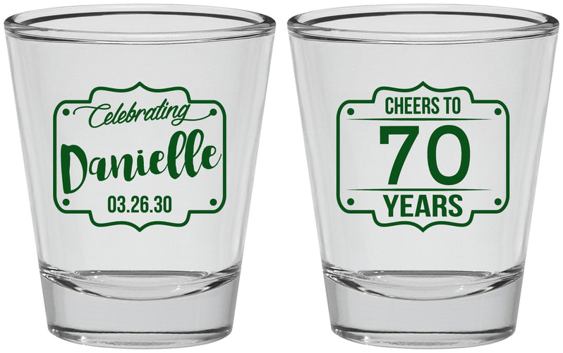 Personalized Birthday Shot Glasses - Cheers To 70 Years | 20227