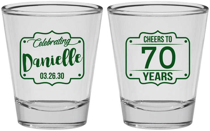 Personalized Birthday Shot Glasses - Cheers To 70 Years | 20227