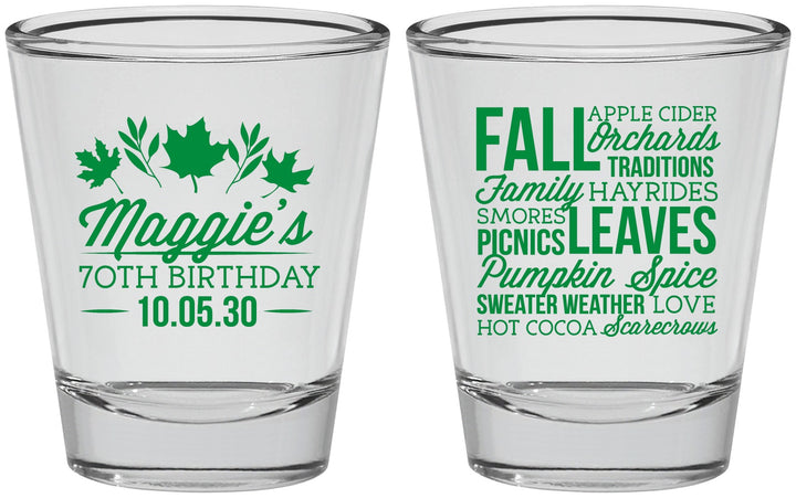 Personalized Birthday Shot Glasses - 70th Fall | 20228