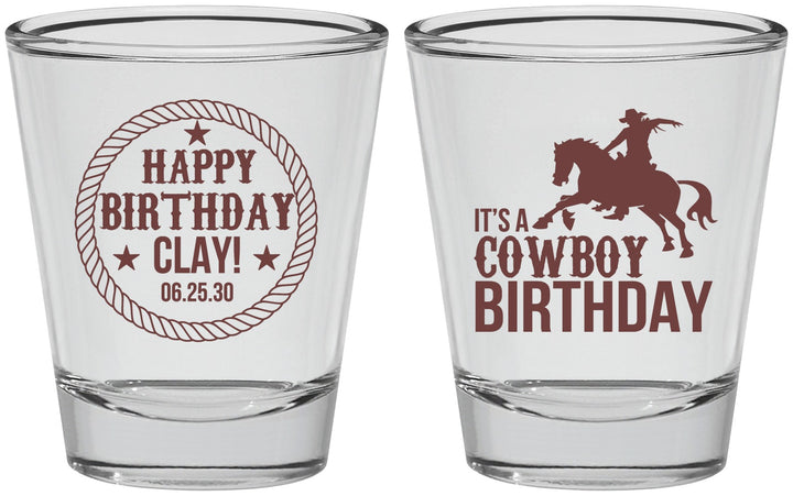 Personalized Birthday Shot Glasses - Cowboy | 20229