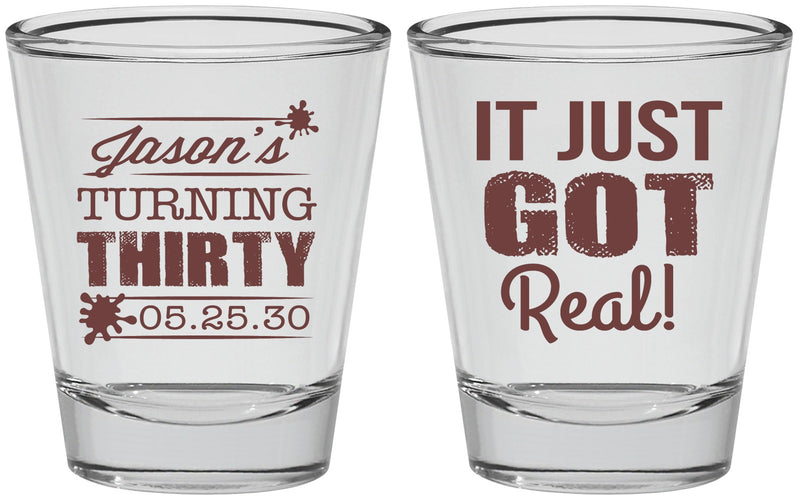 Personalized Birthday Shot Glasses - 30th | 20235