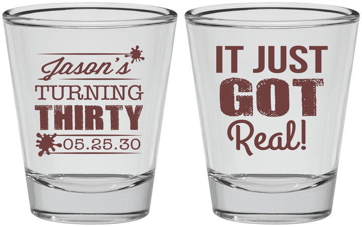 Personalized Birthday Shot Glasses - 30th | 20235