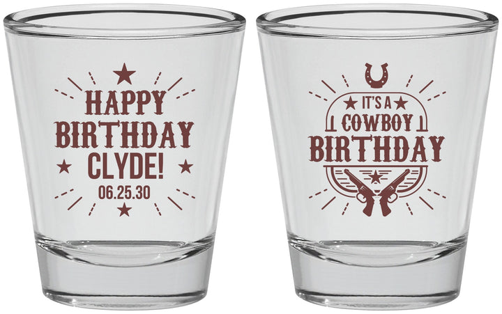 Personalized Birthday Shot Glasses - Cowboy | 20244