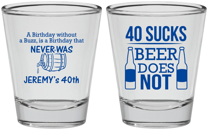 Personalized Birthday Shot Glasses - 40th | 20247