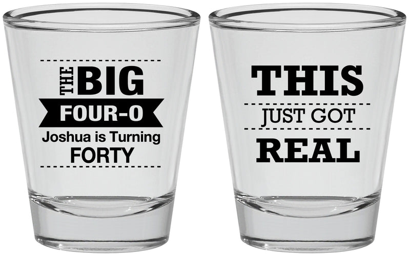 Personalized Birthday Shot Glasses - 40th | 20254
