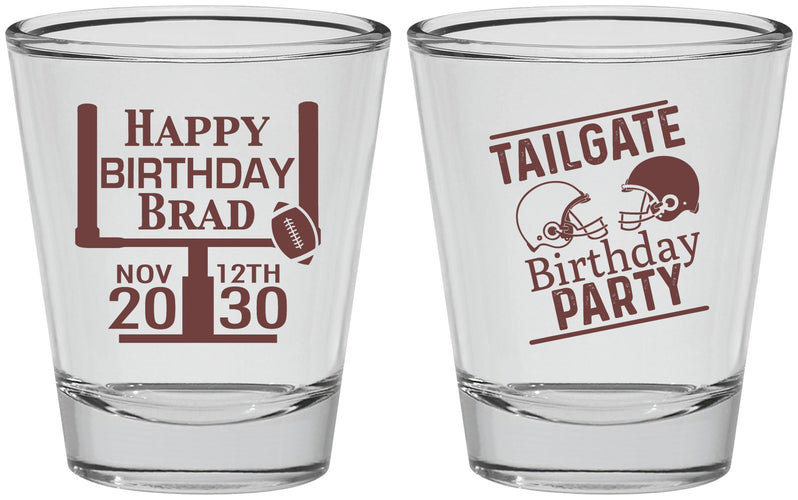 Personalized Birthday Shot Glasses - Football | 20256