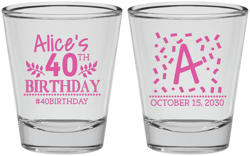 Personalized Birthday Shot Glasses - 40th | 20258