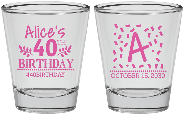 Personalized Birthday Shot Glasses - 40th | 20258