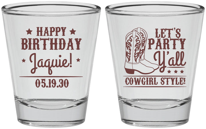 Personalized Birthday Shot Glasses - Cowgirl | 20260