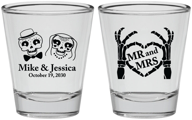 Personalized Wedding Shot Glasses - Mr And Mrs Halloween | 206