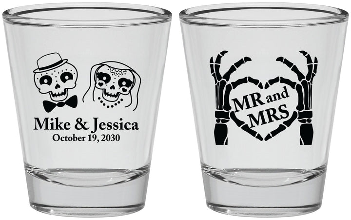 Personalized Wedding Shot Glasses - Mr And Mrs Halloween | 206