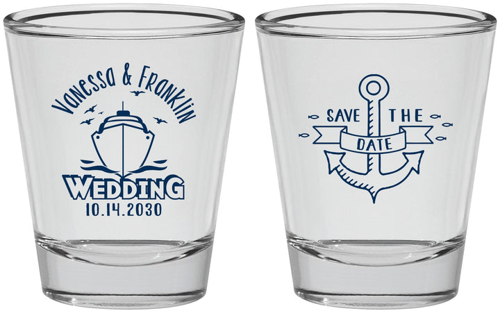 Personalized Wedding Shot Glasses - Save The Date Cruise | 209