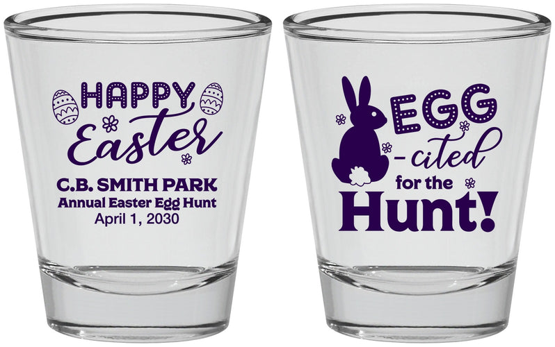 Personalized Easter Shot Glasses - Eggcited For Hunt Bunny | 210002