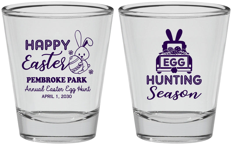 Personalized Easter Shot Glasses - Egg Hunting Bunny | 210004