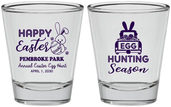 Personalized Easter Shot Glasses - Egg Hunting Bunny | 210004