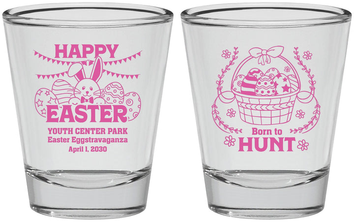 Personalized Easter Shot Glasses - Born To Hunt Bunny | 210007