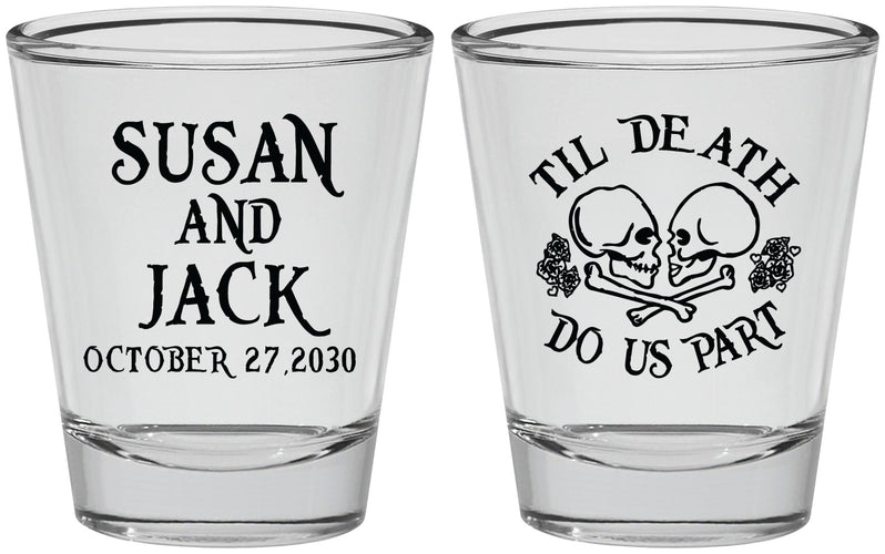 Personalized Wedding Shot Glasses - Til Death Do Us Part | 213