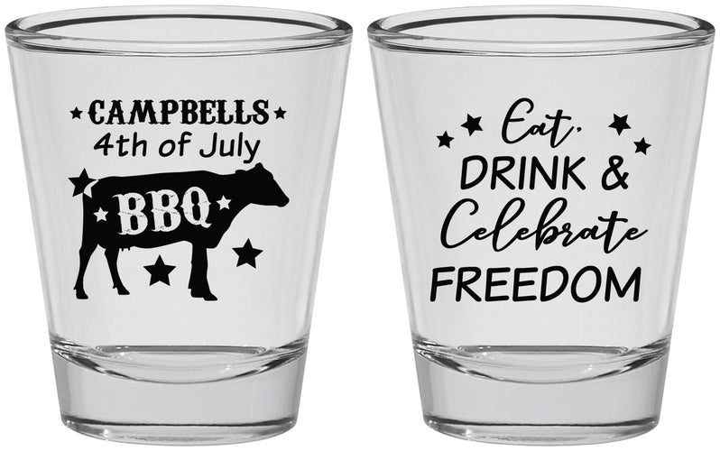 Personalized 4th Of July Shot Glasses - Eat Drink Freedom | 220000