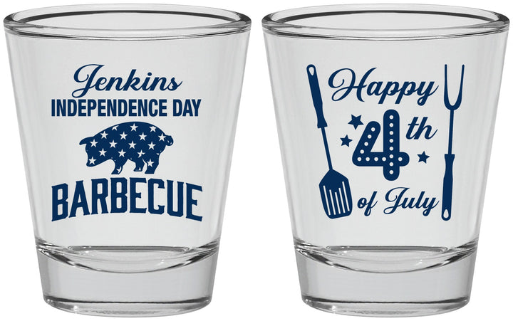 Personalized 4th Of July Shot Glasses - Barbecue Bbq | 220001